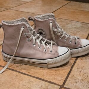Converse Leather Platform Girls Size 4